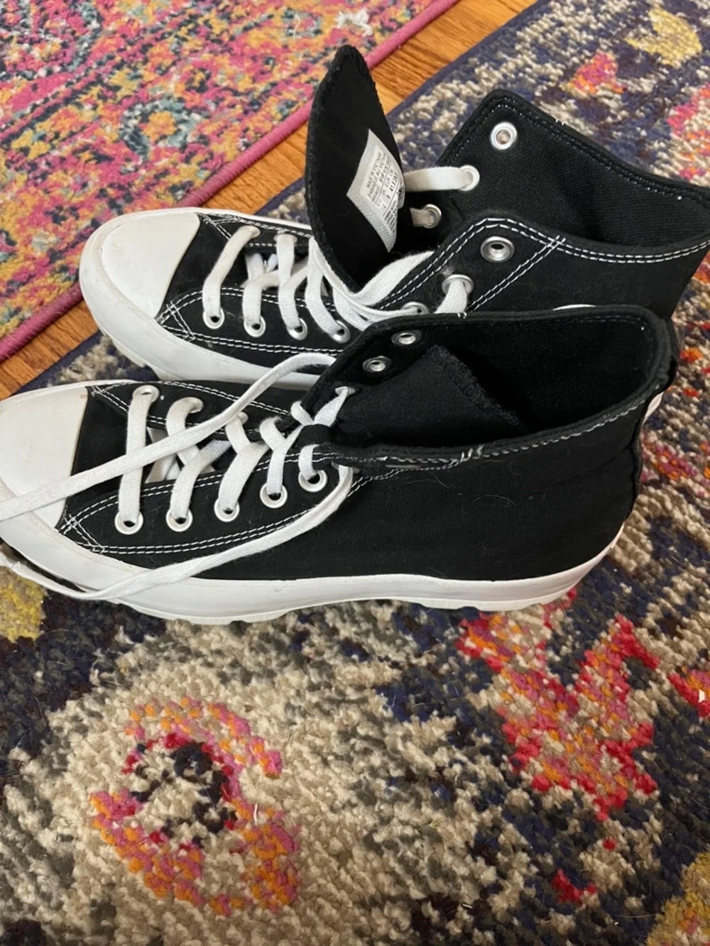 Converse Black and White Platform Shoes - Picture 3 of 8